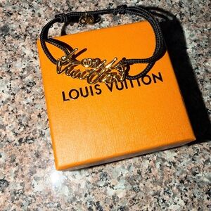 Louis Vuitton Black and Gold Bracelet